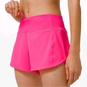 Lululemon Sonic Pink Speed up Short 4" medium rise size 8